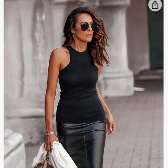 lucyswhims The Drop Women's Fitted Cutaway Racer Tank Sweater - Picture 1 of 5